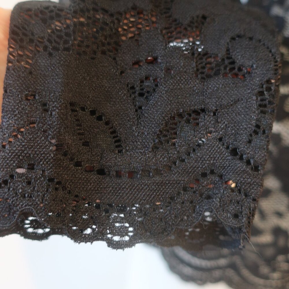 NWT Women Generation Love (Item-303) Black Corsa Lace Puff Sleeve Blouse Top L - Picture 12 of 14